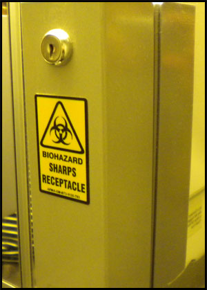 Biohazard sharps receptacle- Jonar Nader