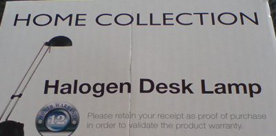 The knifing problem is not isolated to the hair products. This box contains a desk lamp. It was purchased from the same Woolworth's. You can see the vertical cut mark. Some simply does not care about their job or their employer's assets.