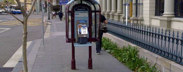 Public phone outside St Vincent's Hospital- Jonar Nader