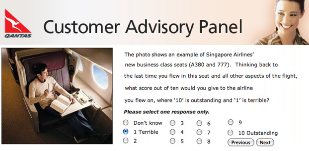 As a Qantas frequent flyer, I am on the Qantas Advisory Panel. Qantas had sent out a questionnaire about the various designs of Business Class seats of various airlines. This is what I rated the A380 Business Class seat: Terrible!
