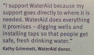WaterAid Kathy Grimmett Donor